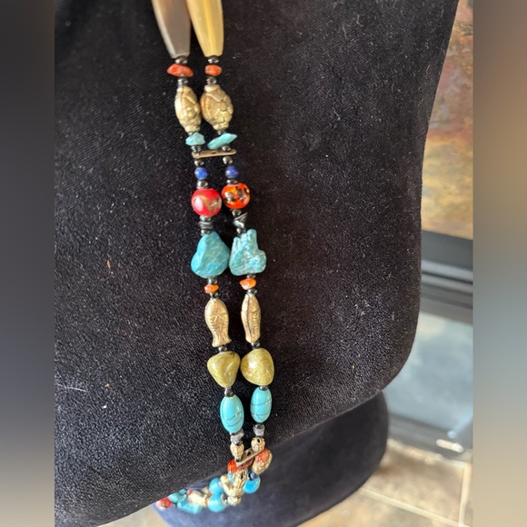 Chico’s belt, vintage, NWT, Blue Lagoon Belt mixed metals and stones. 2 strands - Picture 9 of 13